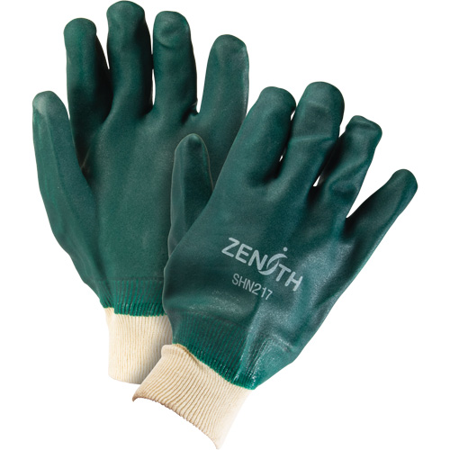 Gants verts &agrave; double enduit, 10" lo, PVC, Doublure en Jersey de coton, 70 mils Fastek