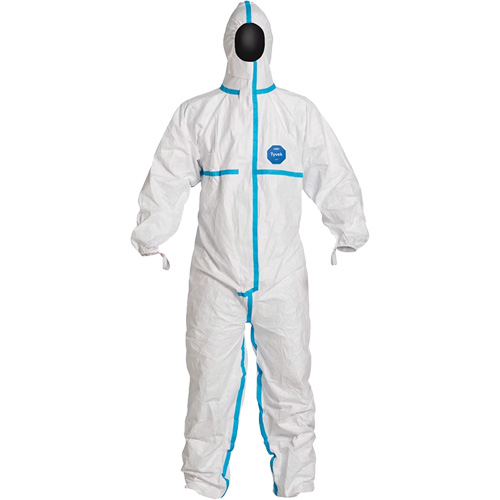 Hooded Coveralls, 6X-Large, White, Tyvek&reg; 600 Fastek