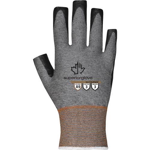 Ultra-Thin Open-Finger Gloves, Size 5, 21 Gauge, Nitrile Coated, TenActiv Shell, ASTM ANSI Level A9 Fastek