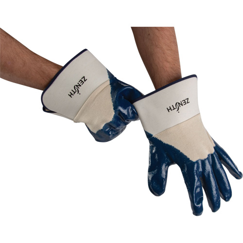 Gants &agrave; poignet de s&eacute;curit&eacute; de poids lourd, 11/2T-Grand, R&ecirc;vetement Nitrile, Enveloppe en Coton Fastek