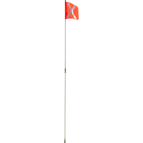 Heavy-Duty Safety Whip, Threaded Mount, 8' High, Orange with Reflective X Fastek