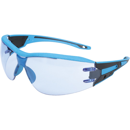 Lunettes de s&eacute;curit&eacute; sans monture Captain d&eacute;tectables par d&eacute;tecteur de m&eacute;taux, Lentille Bleu p&acirc;le, Antibu&eacute;e/Anti-&eacute;gratignures, ANSI Z87+/R&eacute;pond ou surpasse la norme CSA Z94.3 Fastek