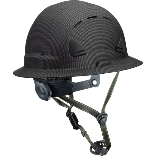 Casque Fibre Metal de style escalade avec bordure compl&egrave;te, R&eacute;pond aux normes CSA type 2, Suspension Rochet, Ventil&eacute; Fastek