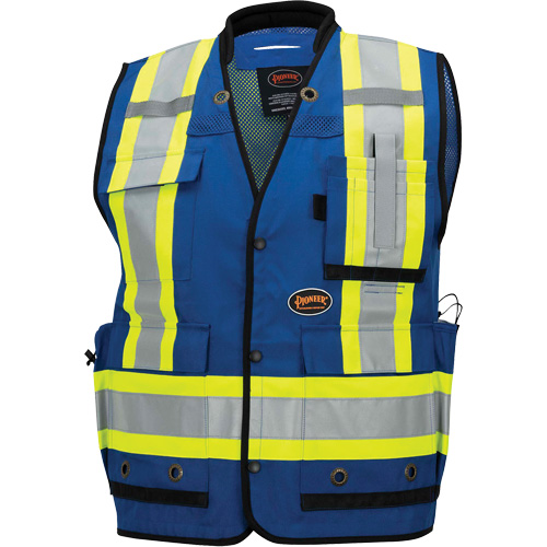 6681 High-Visibility Antimicrobial Mesh-Back Surveyor Vest, Royal Blue, Small, Polyester Fastek
