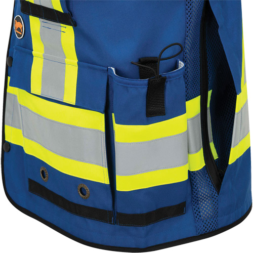 6681 High-Visibility Antimicrobial Mesh-Back Surveyor Vest, Royal Blue, Small, Polyester Fastek