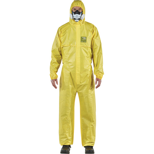 AlphaTec&reg; 2300 STANDARD Bound Model 147 Coveralls, Small, Yellow, Polyethylene Laminate/Polypropylene Fastek