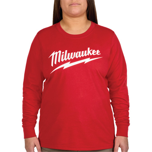 GRIDIRON Long Sleeve Logo T-Shirt, Women's, X-Small, Red Fastek