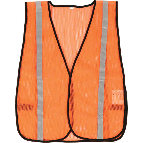 Compact Mesh Safety Vest, High Visibility Orange, Polyester Fastek