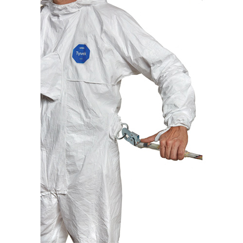 Harness-Compatible Disposable Coverall, 4X-Large, White, Tyvek&reg; 500 Fastek