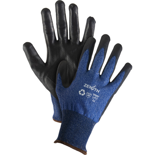 Eco-Friendly Stretch Cut-Resistant Gloves, Size 11, 18 Gauge, Polyurethane Coated, Stainless Steel/HPPE/RPET Shell, ASTM ANSI Level A5 Fastek