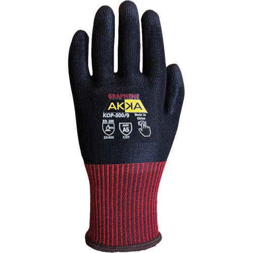 KOP-500 High Cut-Protection Gloves, Size 11, 13 Gauge, Polyurethane Coated, Nylon/HPPE/Spandex/Graphene Shell, ASTM ANSI Level A5/EN 388 Level E Fastek