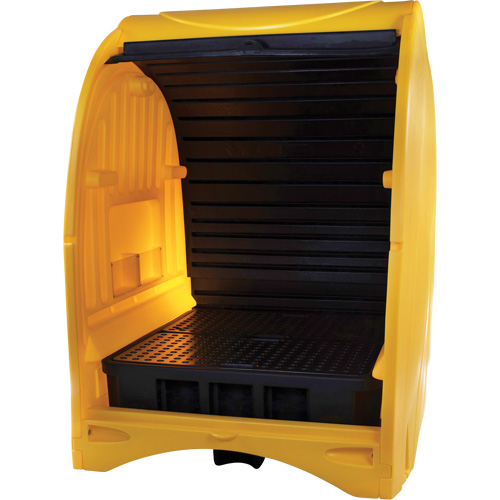 Palette contre les d&eacute;versements &agrave; couvercle dur pour 4 barils, 68,11" lo x 61,61" la x 83,07" h, Capacit&eacute; de charge 1433 lb Fastek