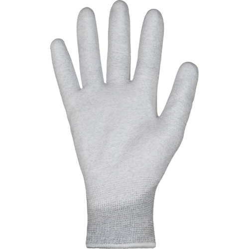 Gants blancs KnitActiv dissipatifs &eacute;lectrostatiques et peu pelucheux, 5, R&ecirc;vetement Polyur&eacute;thane, Calibre 13, Enveloppe en Nylon/Coton Fastek