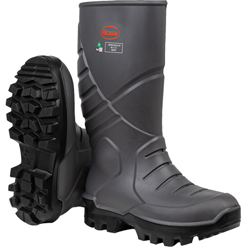 Bottes de s&eacute;curit&eacute; int&eacute;grales Boss avec semelle interm&eacute;diaire et prot&egrave;ge-m&eacute;tatarse interne, Polyur&eacute;thane thermique, Embout Acier, Semelle R&eacute;sistant aux perforations, Pointure 6 Fastek