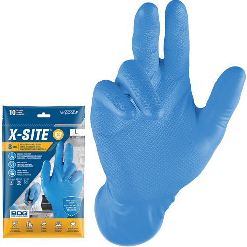 Gants jetables Grippaz, Petit, Nitrile, 8 mils, Sans poudre, Bleu Fastek