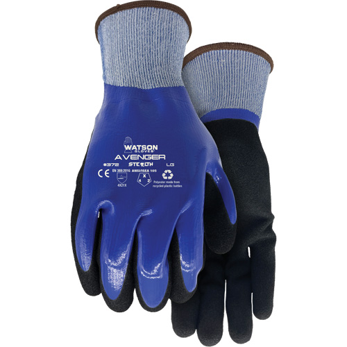 372 Stealth Avenger Gloves, Small, Nitrile Coating, 15 Gauge, RPET Shell Fastek