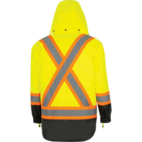 5057 Pioneer&reg; Yukon 7-in-1 Waterproof Winter Safety Parka, Polyester, Black/High Visibility Lime-Yellow, X-Small Fastek