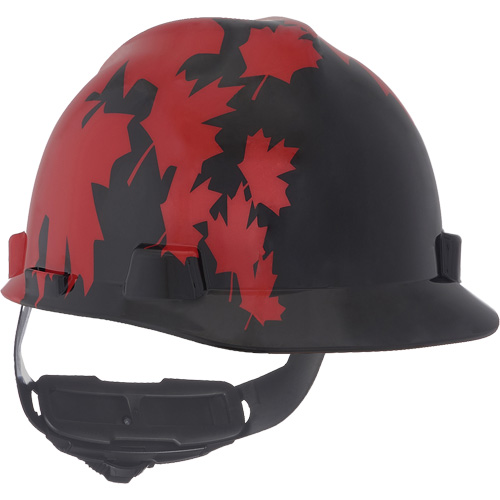 Specialty V-Gard&reg; Hard Hat, Ratchet Suspension, Black/Red Fastek