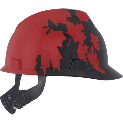 Specialty V-Gard&reg; Hard Hat, Ratchet Suspension, Black/Red Fastek