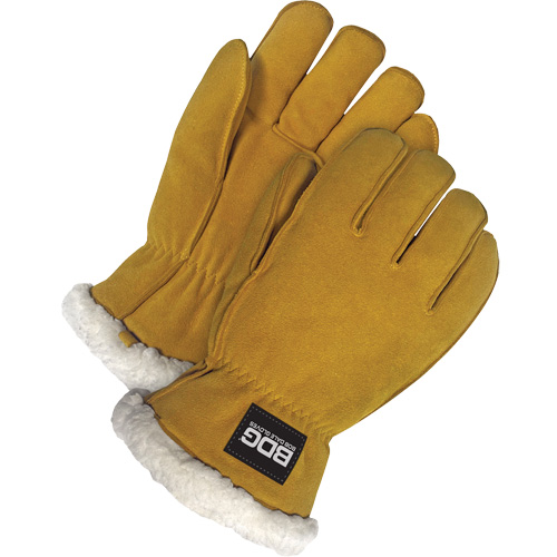 Gants de conducteur, Grand, Paume en Cuir de daim refendu, Tissu-laine Fastek