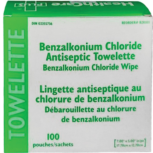 BZK Benzalkonium Chloride Towelette, Towelette, Antiseptic Fastek