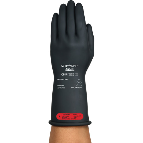 ActivArmr&reg; RIG R011BUL Ultra-Lightweight Electrical Insulated Gloves, ASTM Class 0, Size 8, 11" L Fastek