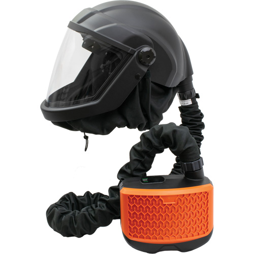 Respirateur &agrave; adduction d'air purifi&eacute; avec visi&egrave;re et ensemble de ventilation PEAKAIR DEFENDER, Respirateur &agrave; masque, Pile Lithium-ion Fastek