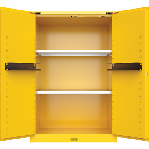 Utili-Guard+ Flammable Safety Cabinet, 90 Gal., 2 Door, 43" W x 65" H x 37" D Fastek