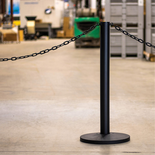 Industrial Stanchion Kit with Plastic Chain, 37" High, Red Fastek