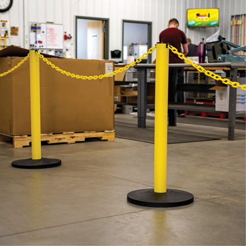Industrial Stanchion Kit with Plastic Chain, 37" High, Red Fastek