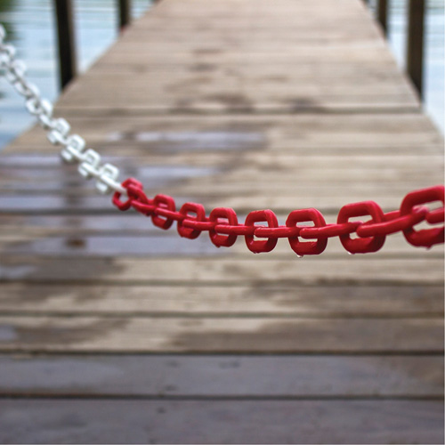 Chaîne de barri&egrave;re en plastique &agrave; deux couleurs, Vert/Blanc Fastek