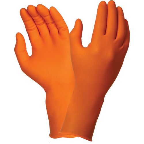 Gants jetables TOUCHNTUFF 93-800, 10/9,5, Latex/N&eacute;opr&egrave;ne/Nitrile, 23,6-mils, Sans poudre, Orange Fastek