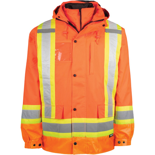 High-Visibility 7-in-1 Jacket, Polyester, High Visibility Orange, Medium Fastek