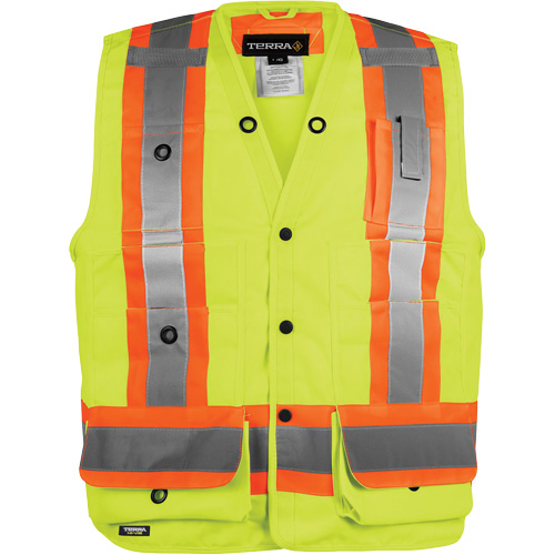 Veste haute visibilit&eacute; pour arpenteur, Orange haute visibilit&eacute;, 5T-Grand, Polyester Fastek