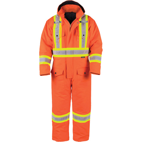High-Visibility Lined Canvas Overalls, 2X-Large, High Visibility Orange Fastek