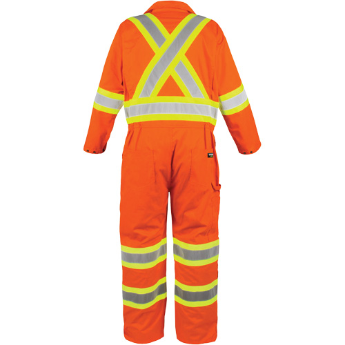 High-Visibility Unlined Coveralls, Small, High Visibility Orange Fastek