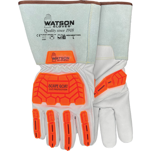Gants r&eacute;sistants &agrave; la coupe Scape Goat, Grand, Paume en Ch&egrave;vre, Poignet Manchette/Conducteur Fastek