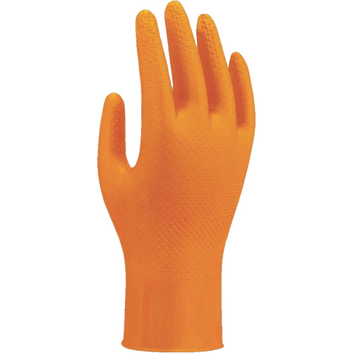 709HVO High-Visibility Disposable Gloves, 7/Small, Nitrile, 8-mil, Powder-Free, Orange Fastek