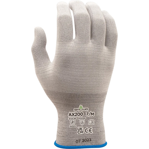 AX200 ESD Gloves, Nylon, 18 Gauge, 7/Medium Fastek