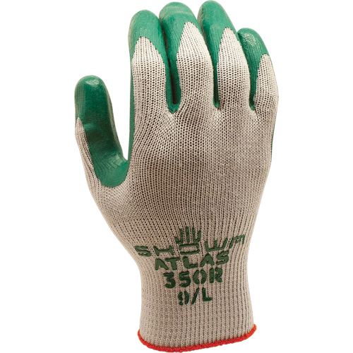 ATLAS 350 Gloves, 8/Medium, Nitrile Coating, 10 Gauge, Polyester/Cotton Shell Fastek