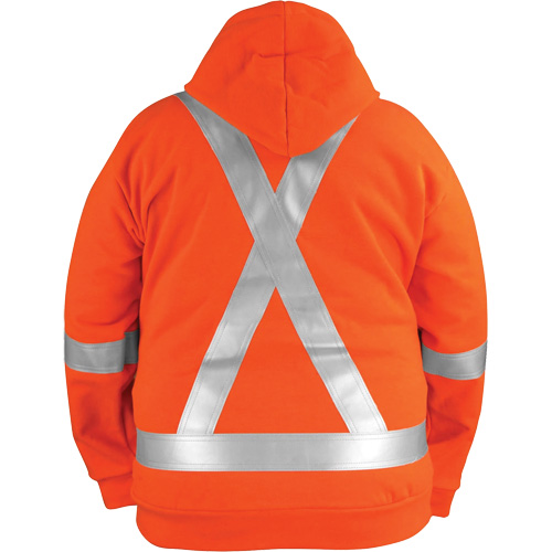 High-Visibility Wind Resistant Zip-Front Sweatshirt with DetachableHood, Men's, Small, High Visibility Orange, 27.7 cal/cm² Fastek