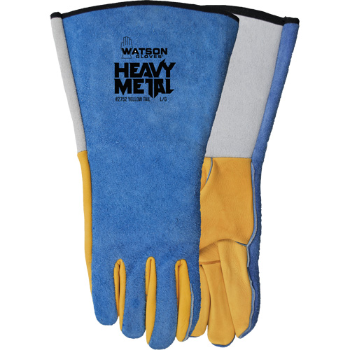 Gants de soudage Yellow Tail MIG/TIG, Cuir fleur de daim/Cuir de vache refendu, Taille T-Grand Fastek