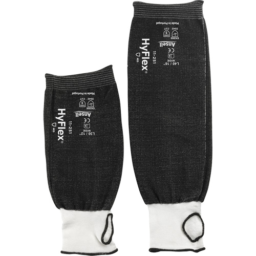 HyFlex 11-251 Extra Wide Protective Sleeve, Intercept, 18", ASTM ANSI Level A3, Black Fastek