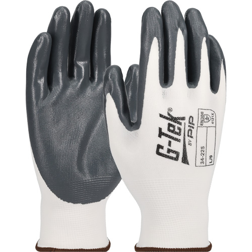 G-Tek&reg; Economy Seamless Knit Glove, Large, Nitrile Coating, 13 Gauge, Nylon Shell Fastek