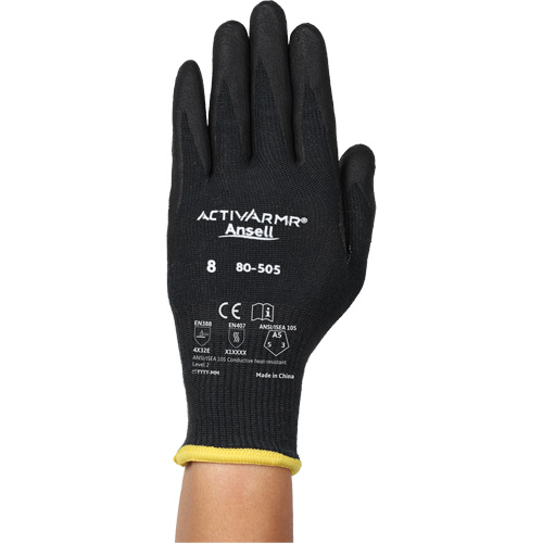 ActivArmr&reg; 80-505 Conductive Heat & Cut-Resistant Gloves, Size 8, 13 Gauge, Foam Nitrile Coated, Kevlar&reg;/Intercept Shell, ASTM ANSI Level A5/EN 388 Level E Fastek