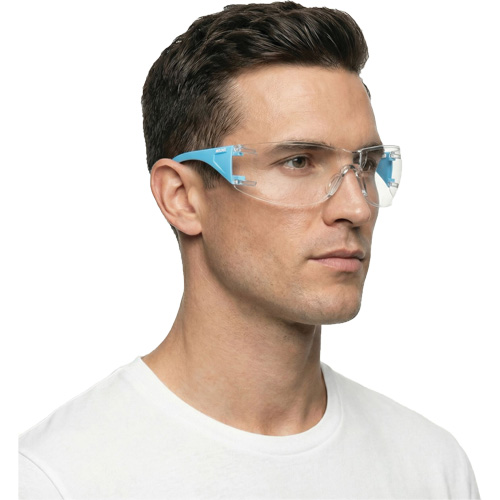 Adapt Lite Blue/White Safety Glasses, Clear Lens, Anti-Fog/Anti-Scratch, ANSI Z87+/Meets/Exceeds CSA Z94.3 Fastek