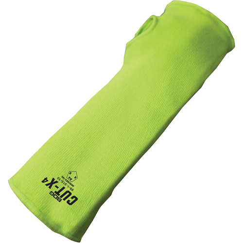 Manchette r&eacute;sistante &agrave; la coupe avec ouverture pour le pouce Cut-X, Fibre de verre/Poly&eacute;thyl&egrave;ne, 16", ASTM ANSI niveau A4, Lime haute visibilit&eacute; Fastek