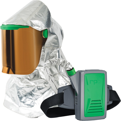Respirateur &agrave; chaleur radiante Z-Link avec souffleur & montage &agrave; la ceinture, Respirateur &agrave; masque/Capuchon & visi&egrave;re, Pile Lithium-ion Fastek