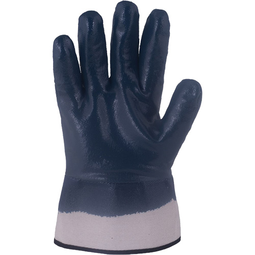 Horizon&reg; Navy Gloves with Pasted Cuffs, Medium, Nitrile Coating, Jersey/Cotton Shell Fastek