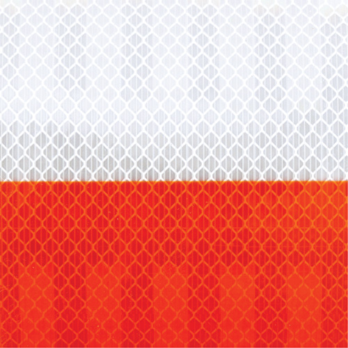 High Intensity Grade Flexible Work Zone Sheeting 382VHIP, 5" W x 150' L, Orange and White Fastek